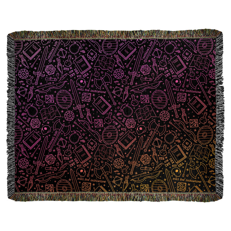 Couverture en coton tissé Katelyn Elizabeth, l 50 po x L 60 po, Rose / Orange