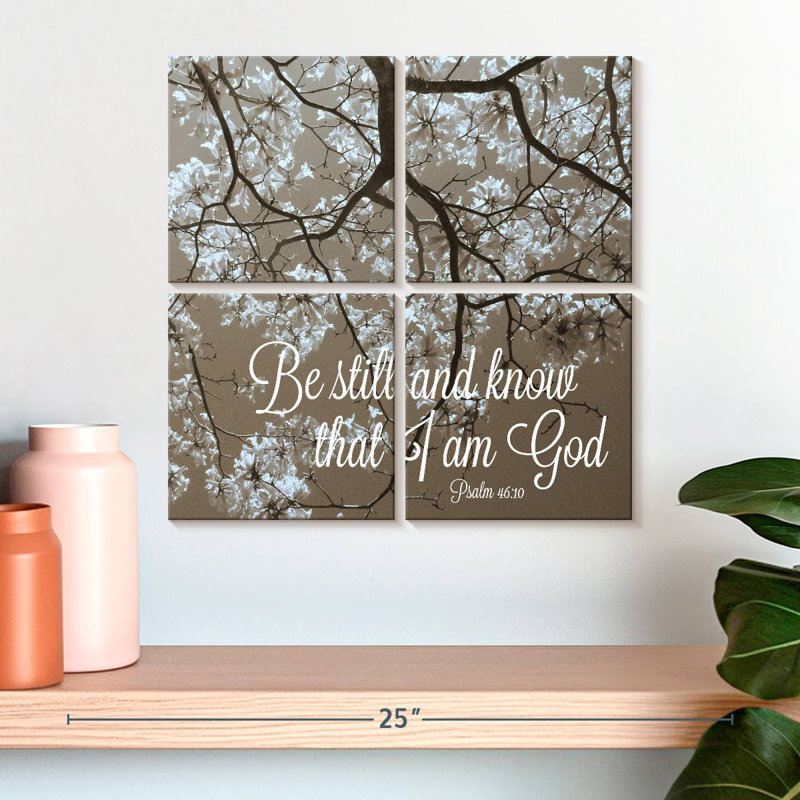 Verset biblique «Tergel Be Still», H 18 po x l 18 po