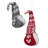 Set of 2 Red and Gray Gnomes with Nordic Hats Christmas Ornaments 7"