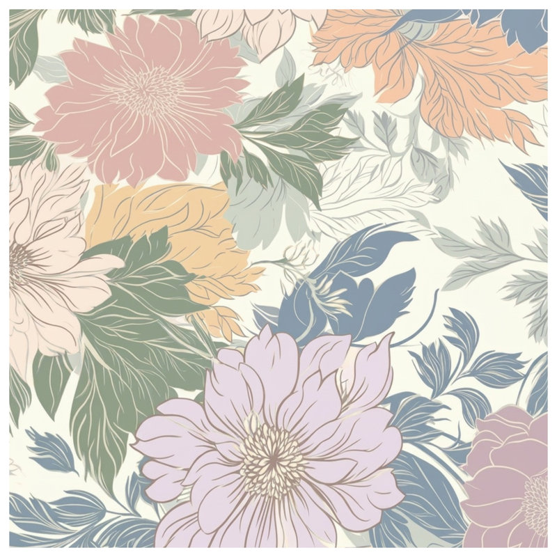 Housses de couette à motif floral pastel, Très grand lit