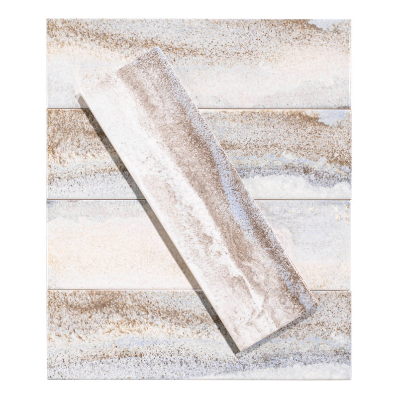 Splendor 3-in. x 10-in. Subway Stone Look Glossy Porcelain Wall Tile, Arkito