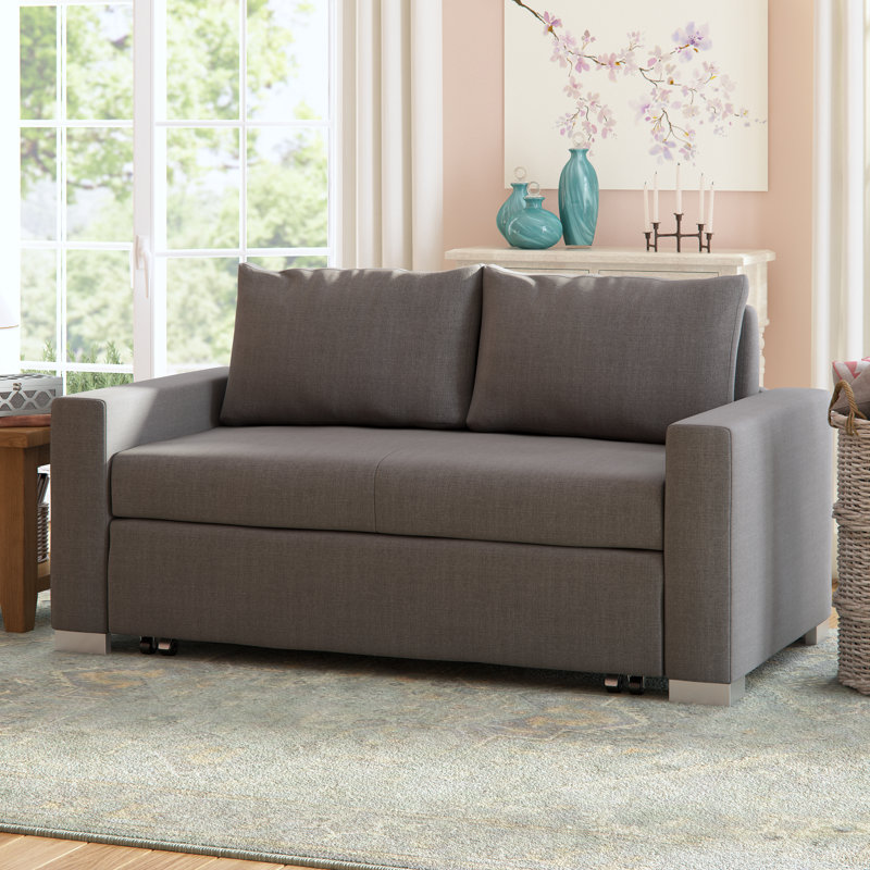 Conneautville Sofa Bed, Light Grey, Matt Brushed Nickel