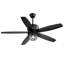 Ventilateur de plafond imperméable intérieur / extérieur noir Cissline avec ensemble d'éclairage et télécommande pour patio / gazebo
