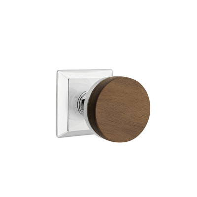 Ensemble de boutons d'intimité Emtek Select avec rosette Quincy et tige conique, bouton en noyer foncé (CF)