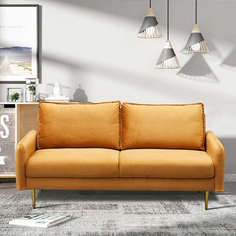 Govany 57.8'' Velvet Loveseat, Ginger Velvet, 34" H x 69" W x 32" D