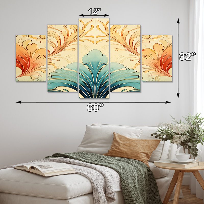 Percival - fleurs, art mural 5 pièces