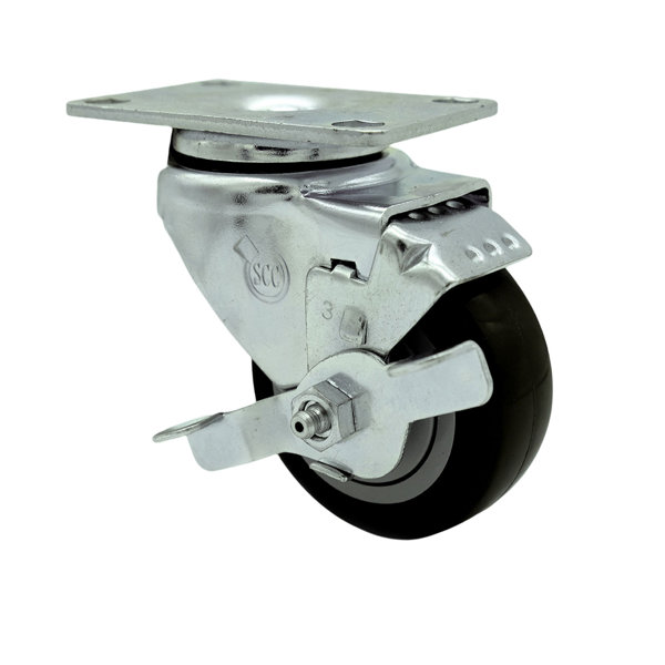 Service Caster Polyurethane Caster with Brake | Wayfair