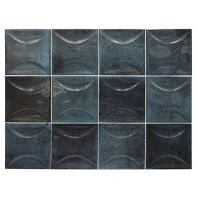 Antiek 3.94 in. x 3.94 in. Glossy Ceramic Square Deco Wall Tile (6.68 sq. ft./case) (60-pack)