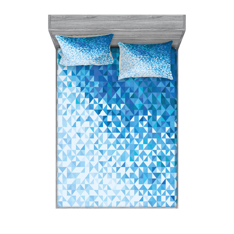 Ensemble de draps à motif mosaïque numérique, Ensemble de draps pour lit double avec un drap-hou