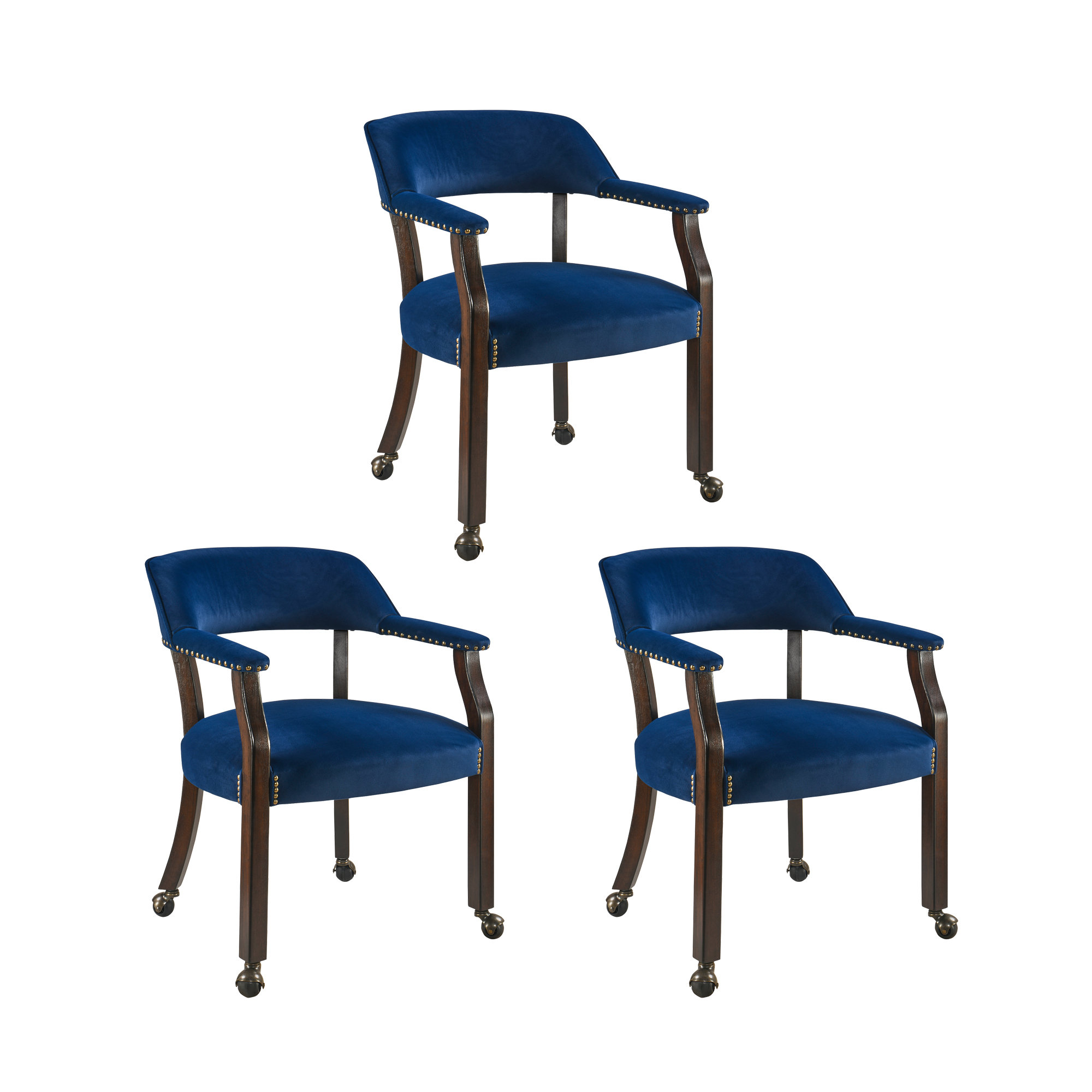 Winston Porter Fabric Dining Chairs With Arms And Casters - Wayfair Canada