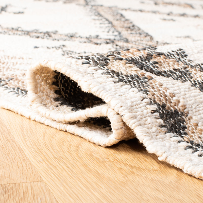 Tapis ivoire / noir / beige Alpharetta Southwestern, Rond 7 pi