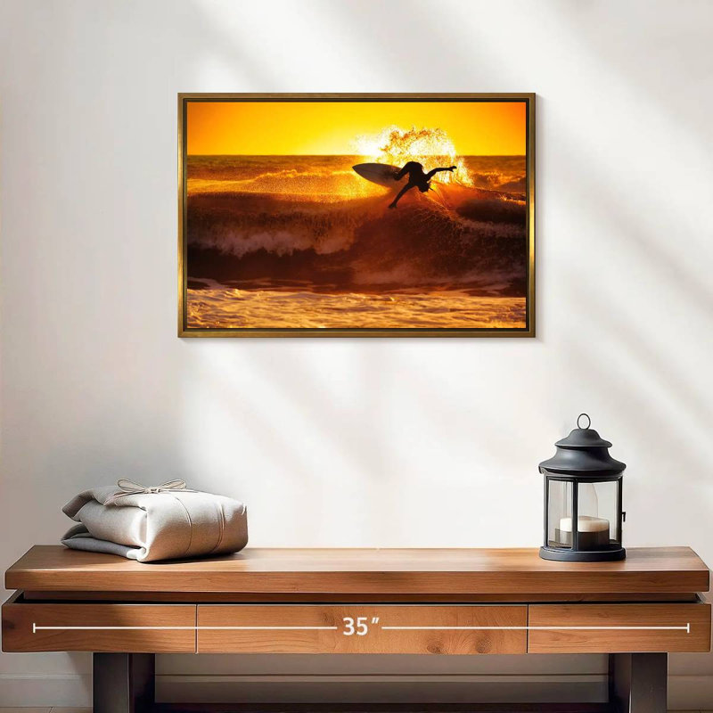 Surfboard Addict, H 13 po x l 19 po, Doré