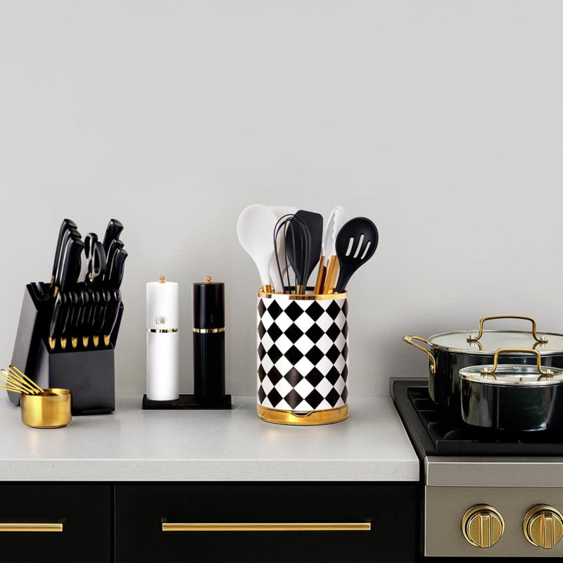 Ceramic / Porcelain Round Utensil Crock