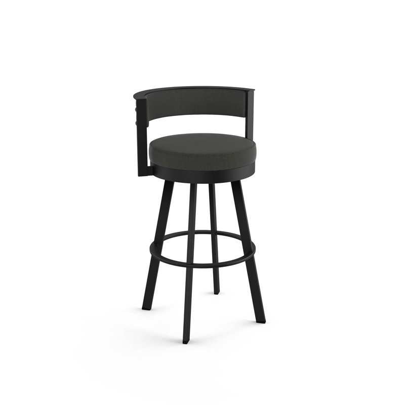 Tabouret de bar et de comptoir pivotant Matthews, Tabouret de comptoir (siège d'une hauteur de 26 p, Noir