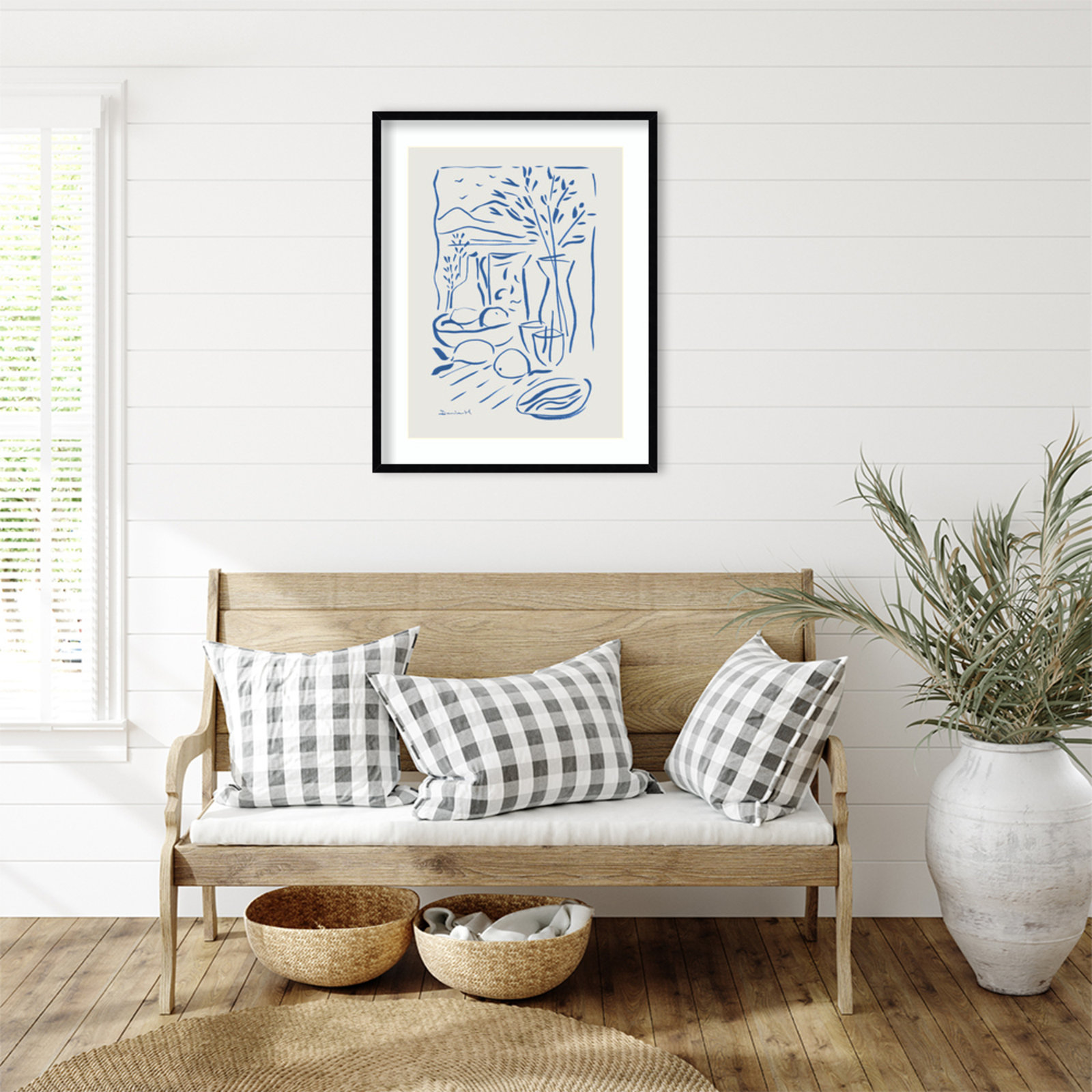 Cleve "Mediterranean View" Print, Black Framed, 33" H x 26" W