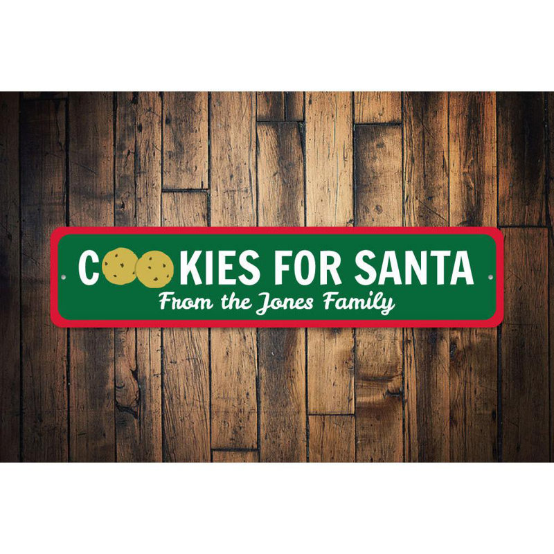 Plaque en aluminium Christmas Cookies, H 6 po x l 24 po x P 0,06 po