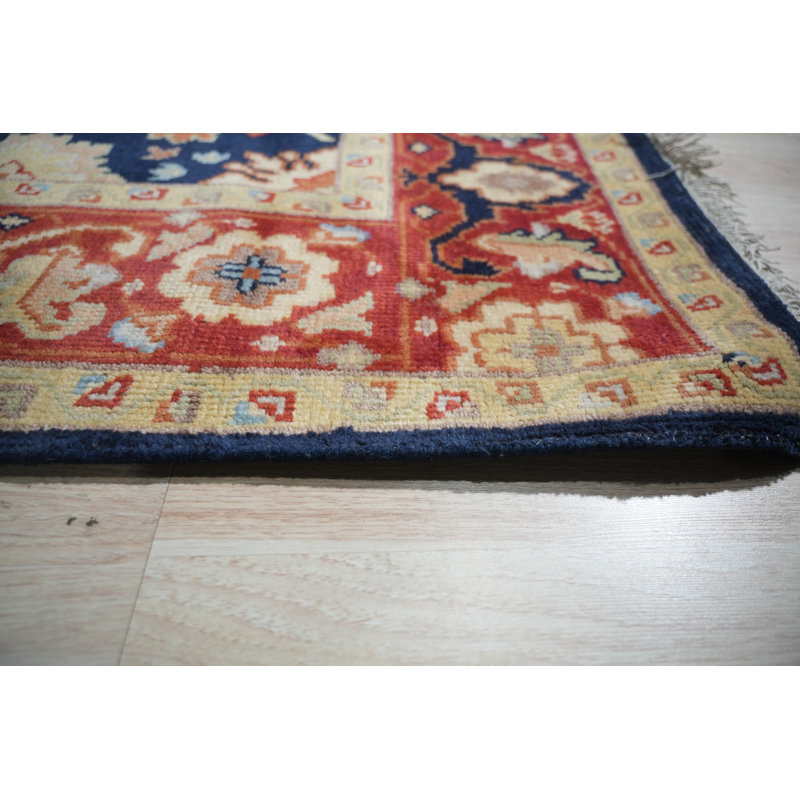 Tapis bleu marine en laine noué à la main Lympsham