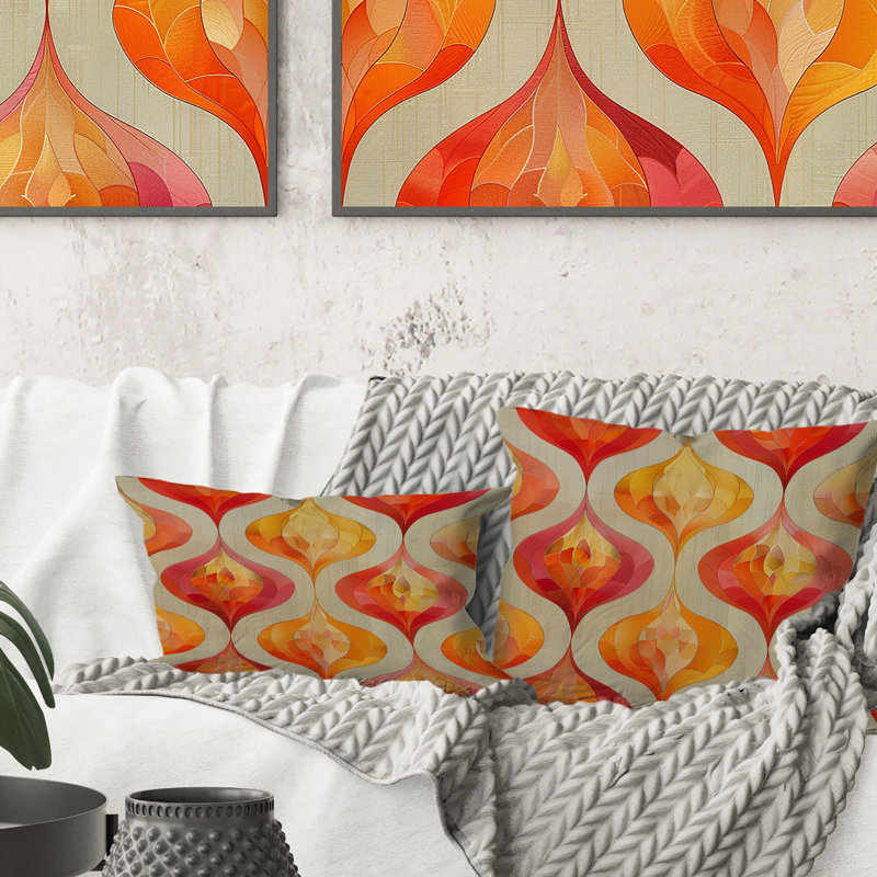 Coussin moderne rose or moderne Sunset Serenade I, H 16 po x l 16 po
