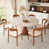 Plateau en travertin / base en noyer / chaises en