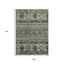 Tapis tribal lavable intérieur / extérieur vert taupe et ivoire 9 pi x 12 pi