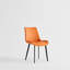 Ensemble de 2 tables de salle à manger en cuir PU orange avec pieds en fer-1230853686