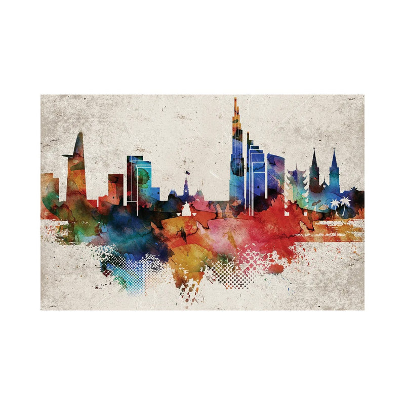 Ho Chi Minh Skyline by WallDecorAddict - Wrapped Canvas Gallery-Wrapped Canvas Giclée, 66.04 cm H x 45.72 cm W