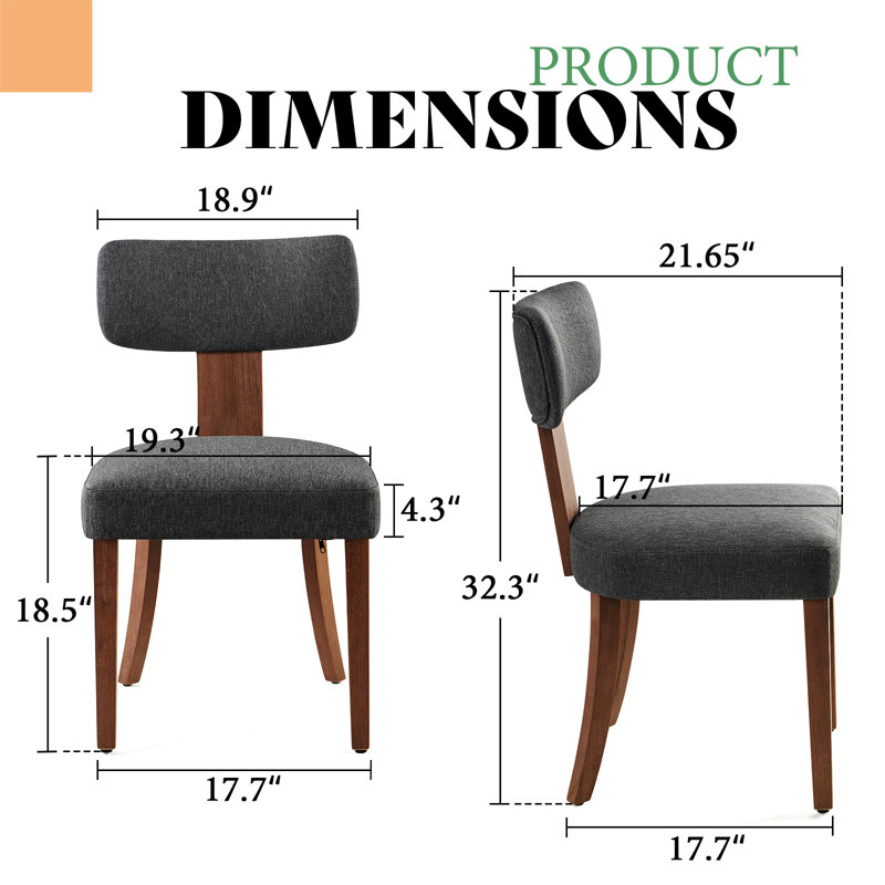 Chaises de salle à manger Princilla, Gris foncé
