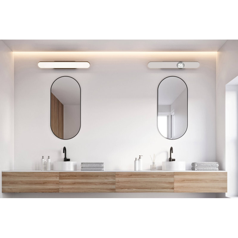 Shift Adjustable Oblong Vanity, Black, 3" H x 32" W x 4.75" D, 34 W
