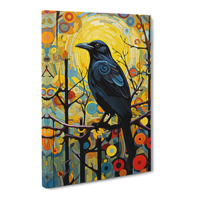 Crow Orphism - Wrapped Canvas Print