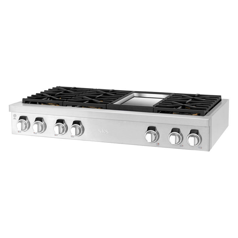 48-Inch Gas Pro Rangetop 6 Burners And Griddle