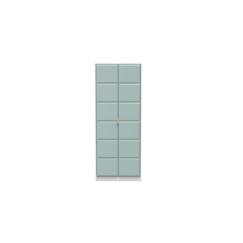 Fully Assembled 3 Door Wardrobe, 197cm H x 111cm W x 53cm D, Duck Matt/White