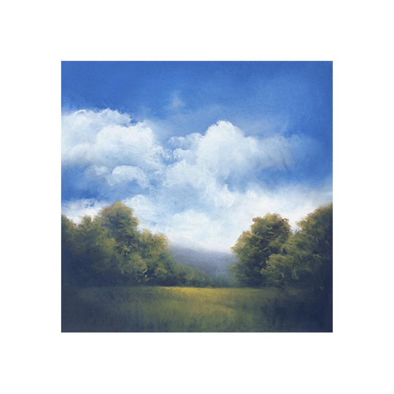 August Skies I Painting by Donna Levinstone, 47" H x 47" W, Glass Coat