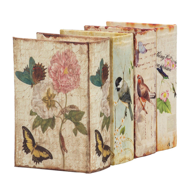 Decorative Book Boxes with Elegant Floral & Typography Designs