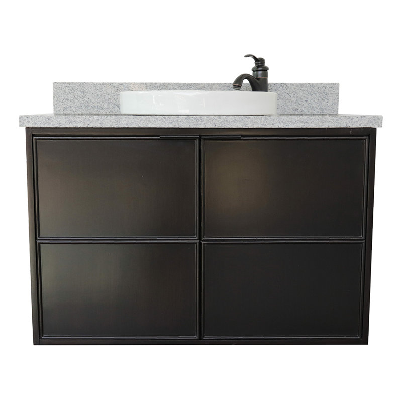 Ellison 37 " W Free Standing Wall Mounted 1 Single Vanity Bathroom Vanity With Granite Top