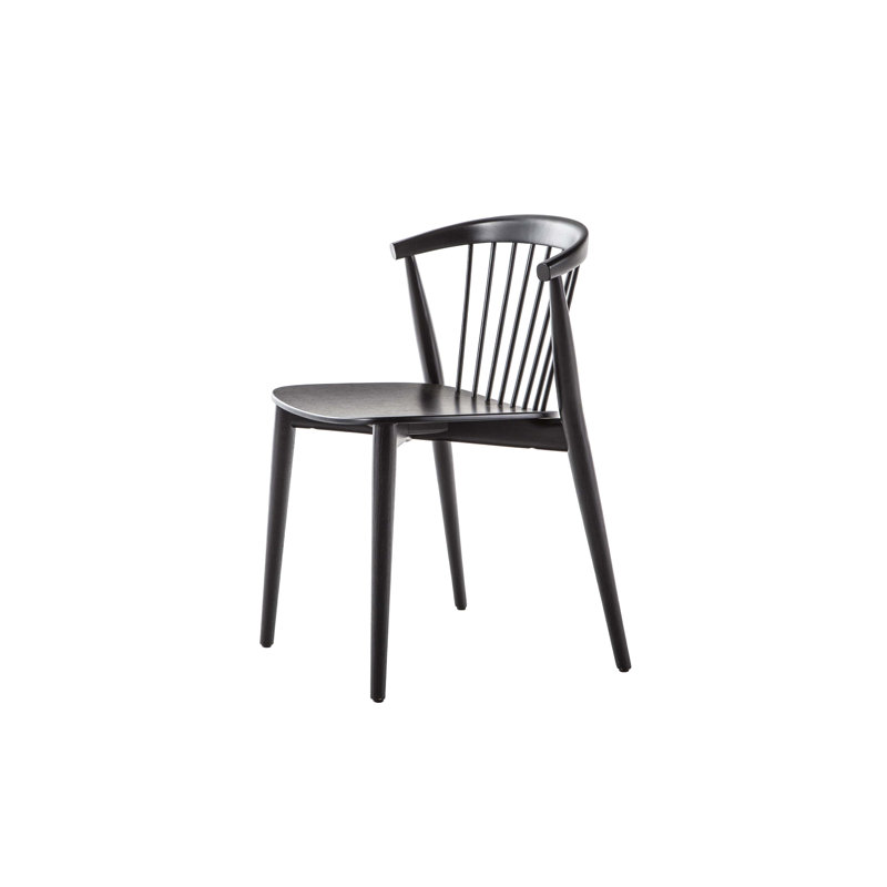 Newood Solid Wood Dining Chair, Black Stained Ash