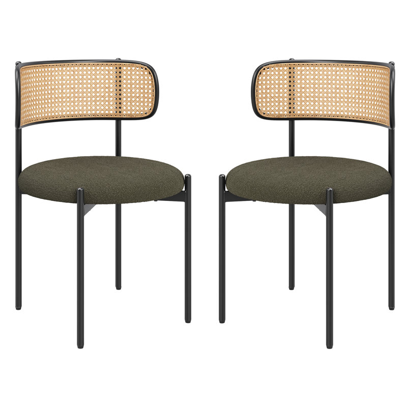 Chaises de salle à manger rembourrées Modern, Vert