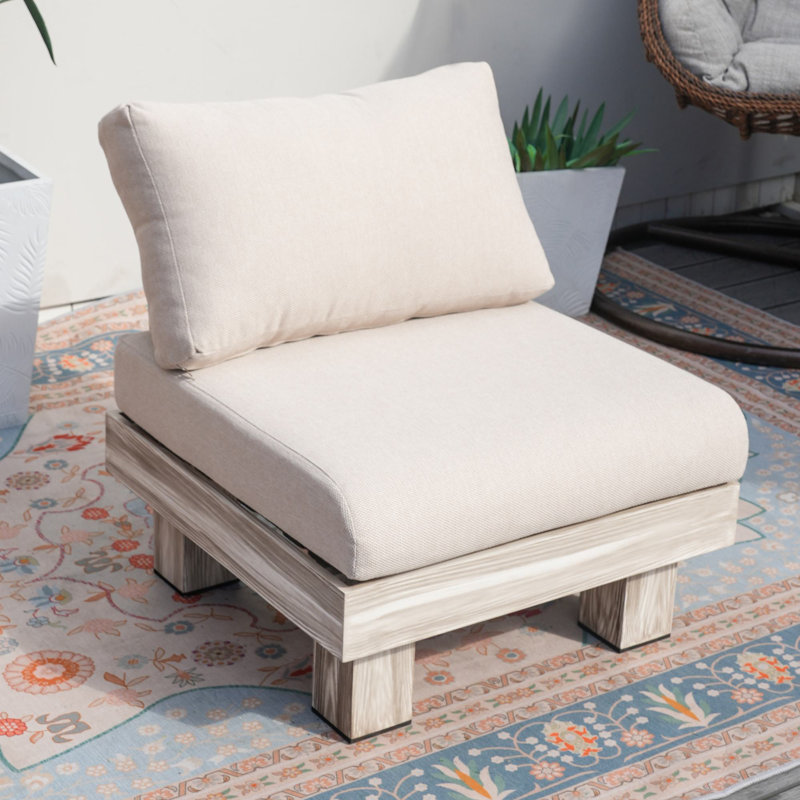 Fauteuil de chambre rembourré sans accoudoirs Shenia