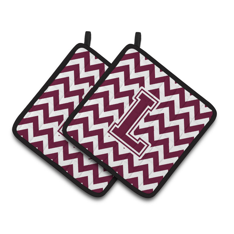 Caroline's Treasures Polyester Potholder, L, Maroon/White