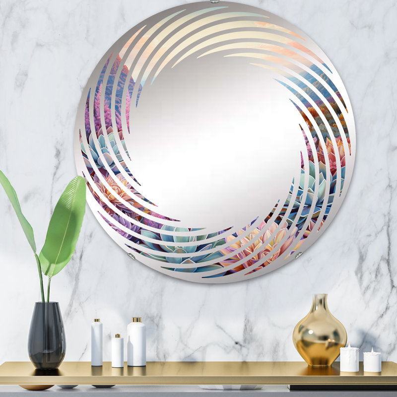 Miroir mural en spirale coloré coloré «Desert» I - MIR112464, 31,4 po x 31,4 po