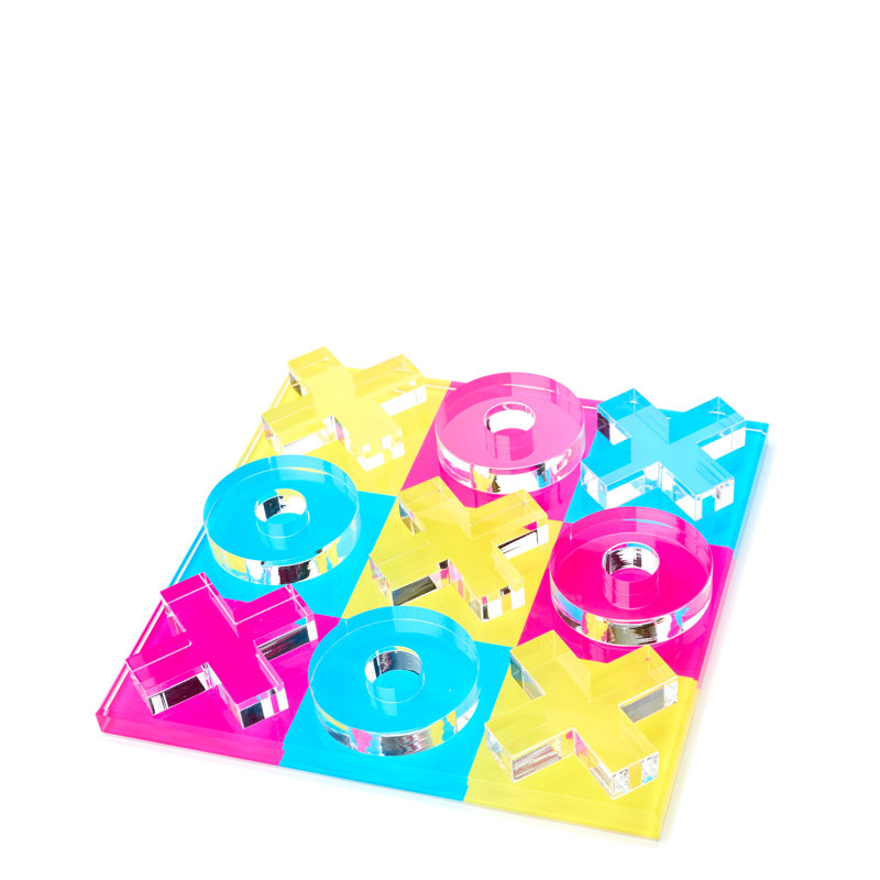 Tara Wilson Designs 2 Player Tic Tac Toe, Yellow/Blue/Pink