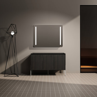 Meuble-lavabo 48 po en chêne foncé