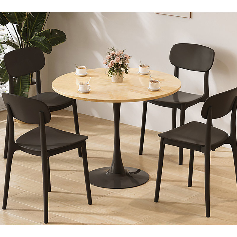 Table de salle à manger Gedin, Naturel, Noir, H 29,1 po x L 23,6 po x l 23,6 po