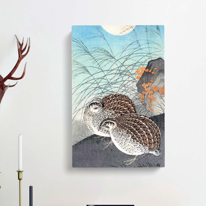 Two Quails by Ohara Koson - Wrapped Canvas, 76cm H x 50cm W x 3cm D