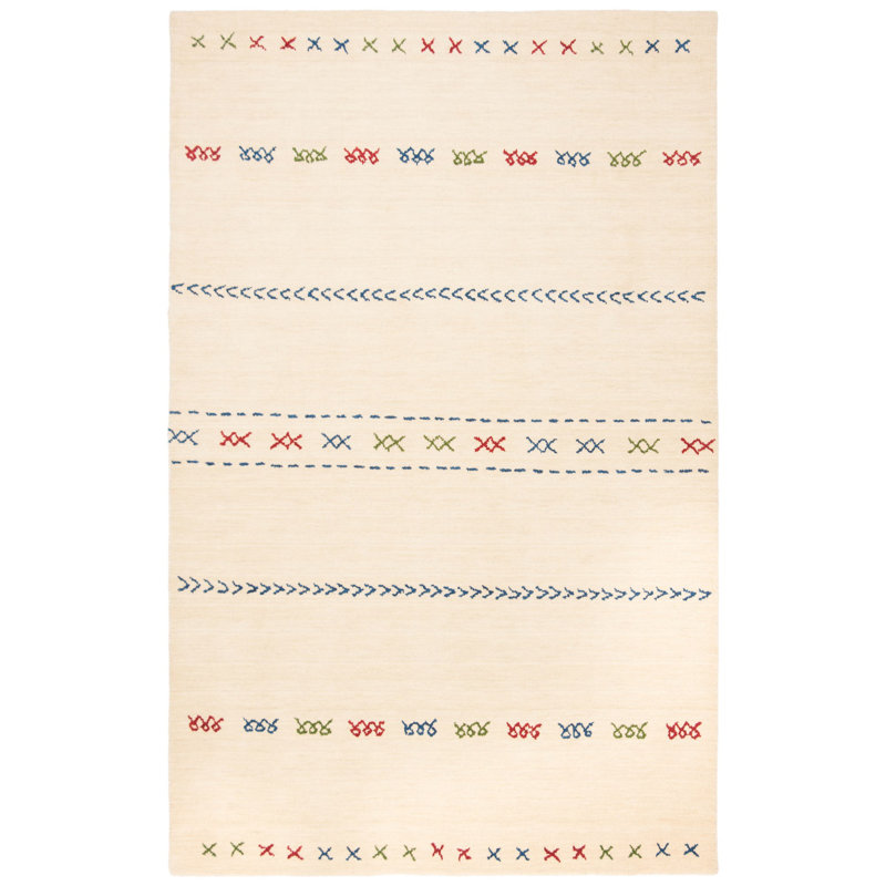 Tapis crème en laine Santiago Southwestern, Rectangle 4 pi x 6 pi