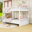 Queen Wood Bunk Bed With Ladder-1337020305