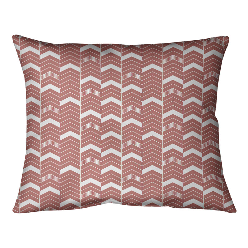 Coussin Rhonda, Duvet / Plumes, H 10 po x l 14 po, Rouge / blanc