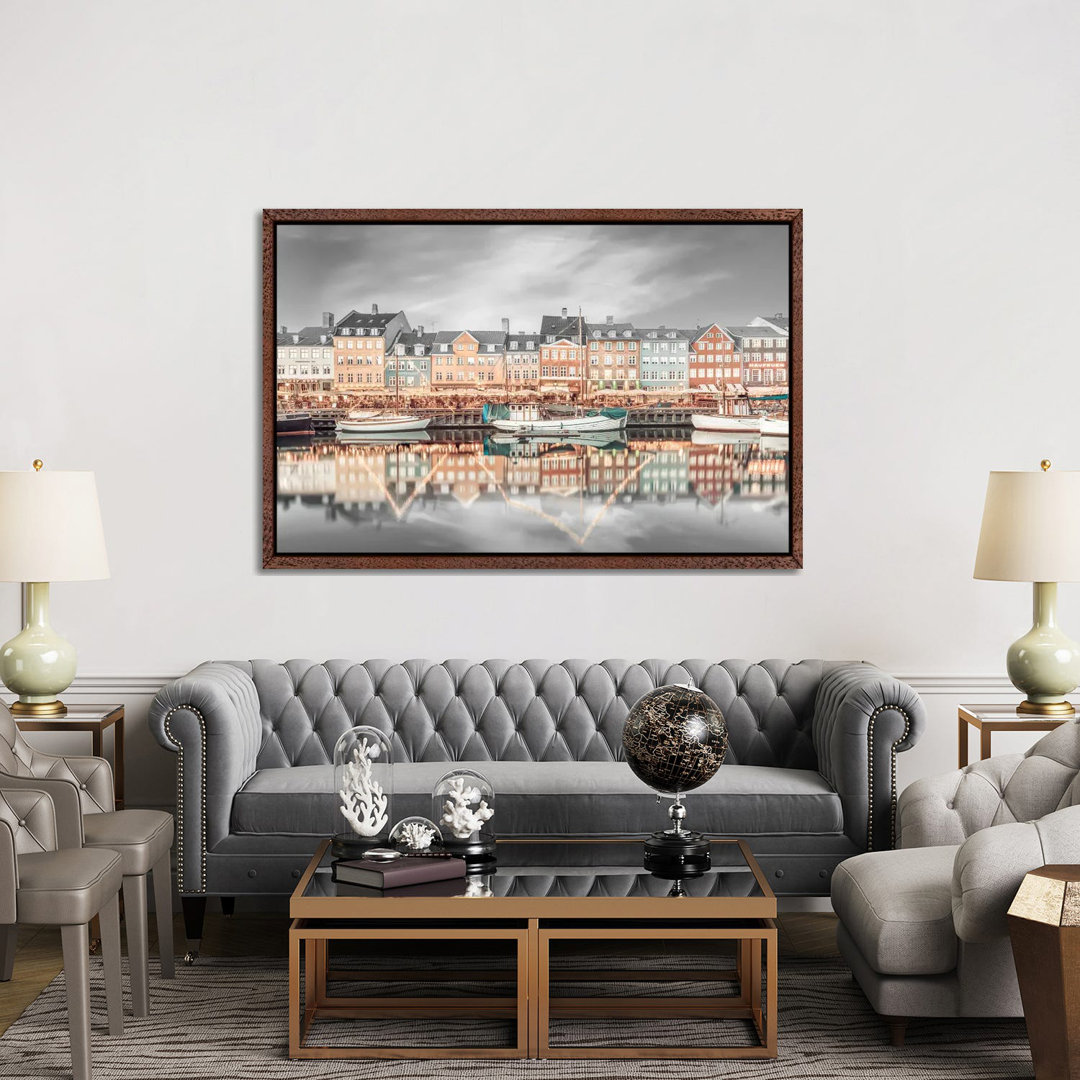 Copenhagen Vintage Nyhavn Idyllic Evening Impression by Melanie Viola - Gallery-Wrapped Canvas Giclée on Canvas