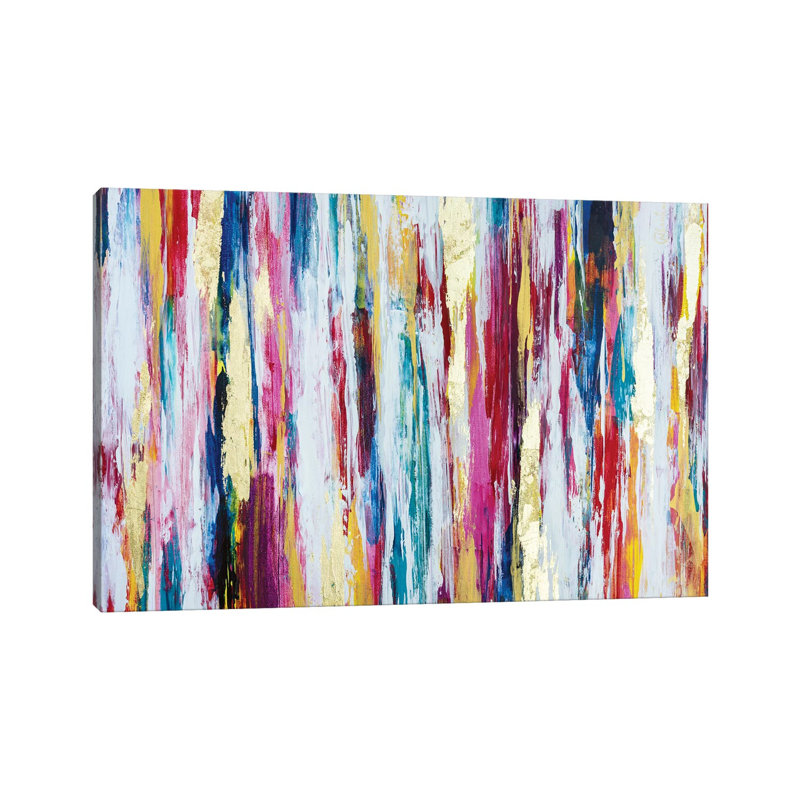 Pensées pleines de couleurs par Nikki Chauhan, H 32 po x l 48 po x P 1,5 po, Toile tendue