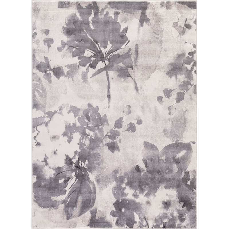 Tapis oriental oriental ivoire tissé à la machine, Rectangle 7 pi x 9 pi