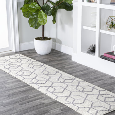 Amuda Blocks Modern Geometric White/Gray Rug